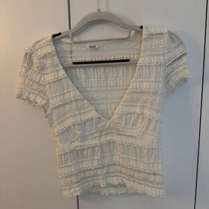 Garage Cream Textured Blouse